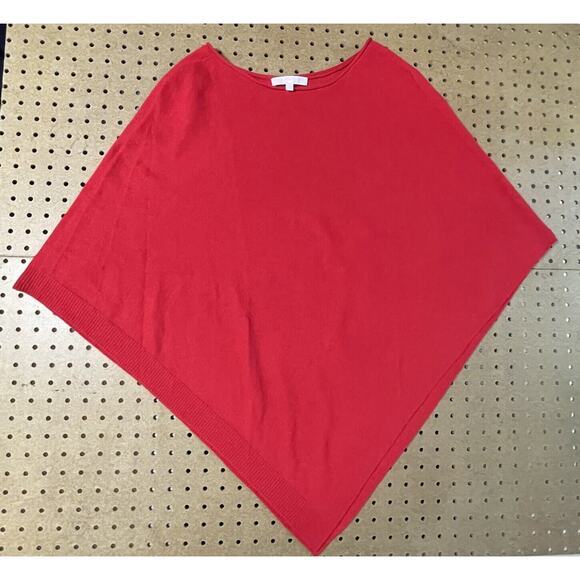 The Cashmere Project Poncho Womens One Size Red Pure Cashmere Pullover Cape $396 - Picture 3 of 6